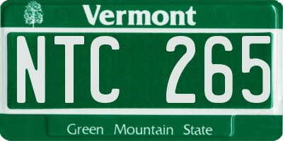 VT license plate NTC265