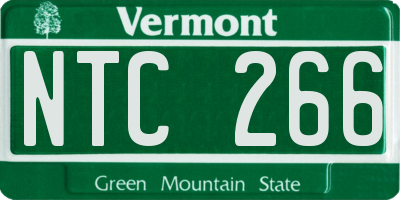 VT license plate NTC266