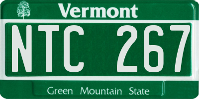 VT license plate NTC267