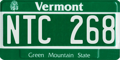 VT license plate NTC268