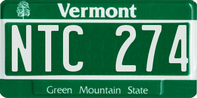 VT license plate NTC274