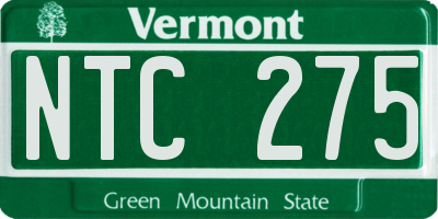 VT license plate NTC275