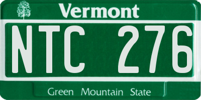 VT license plate NTC276