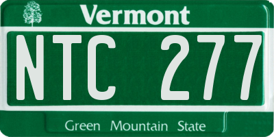 VT license plate NTC277
