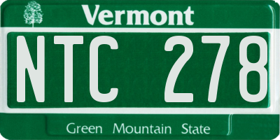 VT license plate NTC278