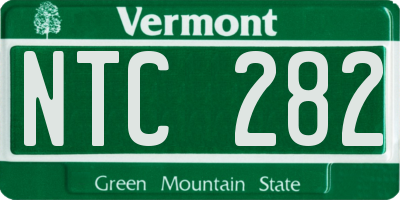 VT license plate NTC282