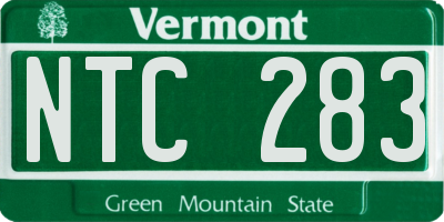 VT license plate NTC283
