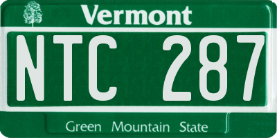 VT license plate NTC287