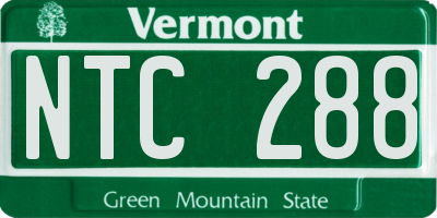 VT license plate NTC288