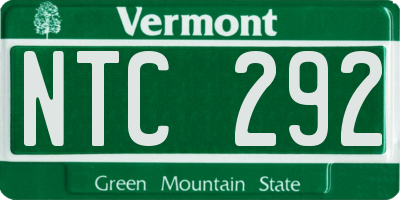 VT license plate NTC292