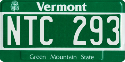 VT license plate NTC293