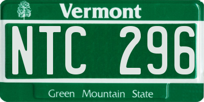 VT license plate NTC296