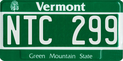 VT license plate NTC299