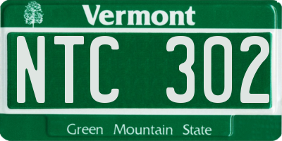 VT license plate NTC302