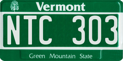 VT license plate NTC303