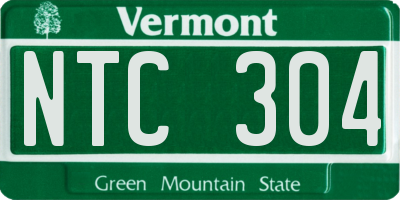 VT license plate NTC304