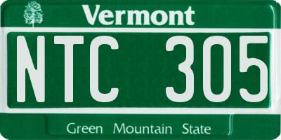 VT license plate NTC305
