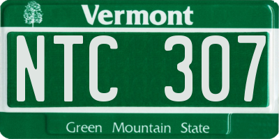 VT license plate NTC307