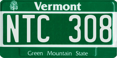 VT license plate NTC308
