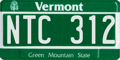 VT license plate NTC312