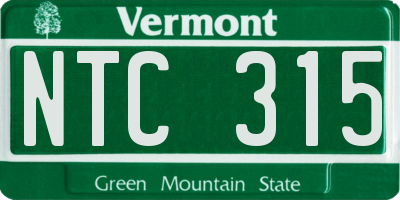 VT license plate NTC315