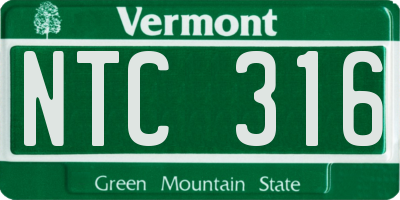 VT license plate NTC316