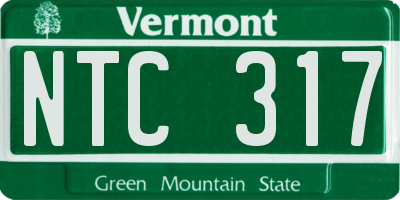 VT license plate NTC317