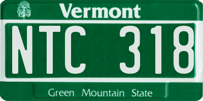 VT license plate NTC318