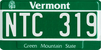 VT license plate NTC319