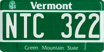 VT license plate NTC322