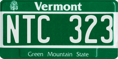 VT license plate NTC323