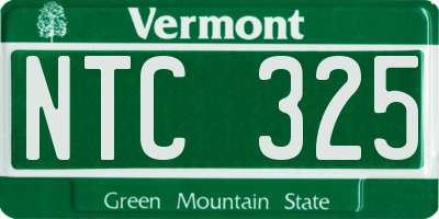 VT license plate NTC325