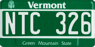 VT license plate NTC326