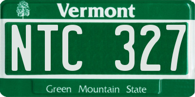 VT license plate NTC327