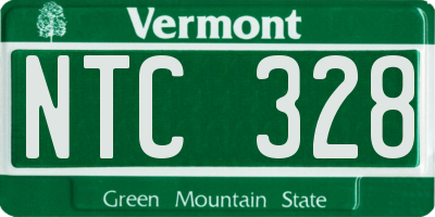 VT license plate NTC328