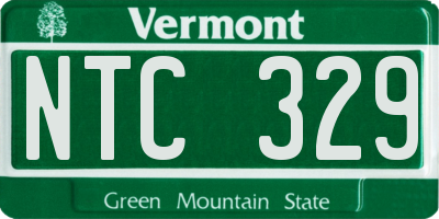 VT license plate NTC329