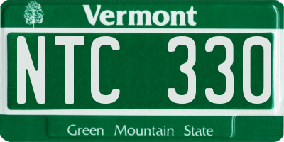 VT license plate NTC330