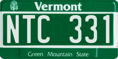 VT license plate NTC331