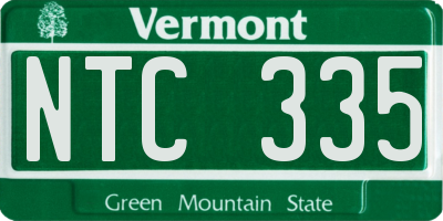 VT license plate NTC335