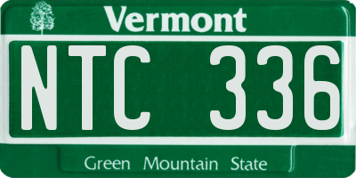 VT license plate NTC336