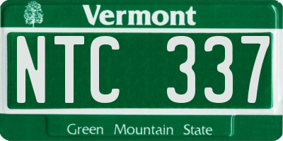 VT license plate NTC337
