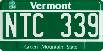 VT license plate NTC339
