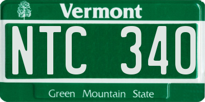 VT license plate NTC340