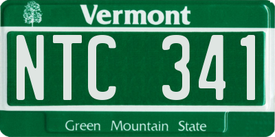VT license plate NTC341