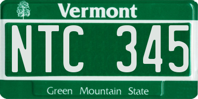 VT license plate NTC345