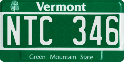VT license plate NTC346