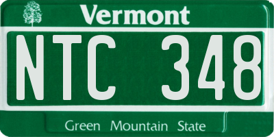 VT license plate NTC348