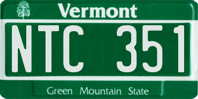 VT license plate NTC351