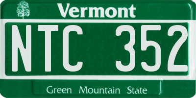 VT license plate NTC352
