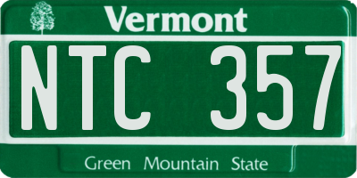 VT license plate NTC357